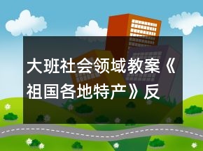 大班社會領(lǐng)域教案《祖國各地特產(chǎn)》反思