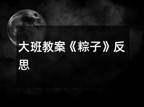 大班教案《粽子》反思
