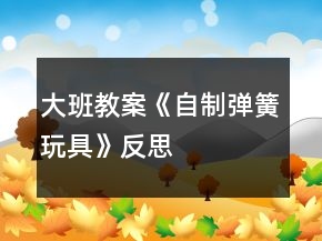 大班教案《自制彈簧玩具》反思
