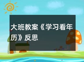 大班教案《學(xué)習(xí)看年歷》反思
