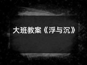 大班教案《浮與沉》