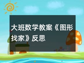 大班數(shù)學教案《圖形找家》反思