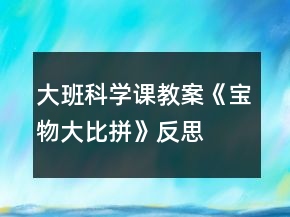 大班科學(xué)課教案《寶物大比拼》反思