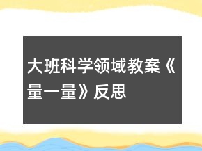 大班科學(xué)領(lǐng)域教案《量一量》反思