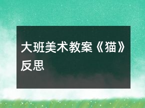 大班美術(shù)教案《貓》反思