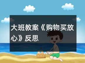 大班教案《購物買放心》反思