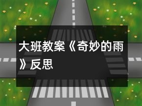 大班教案《奇妙的雨》反思