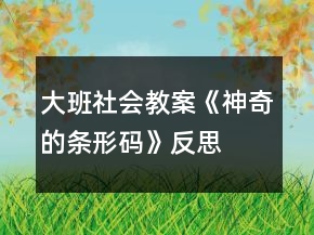 大班社會(huì)教案《神奇的條形碼》反思