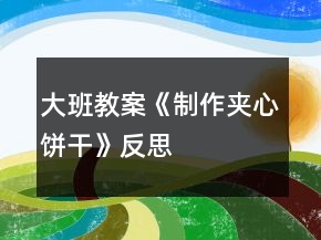 大班教案《制作夾心餅干》反思