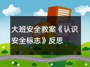 大班安全教案《認(rèn)識(shí)安全標(biāo)志》反思
