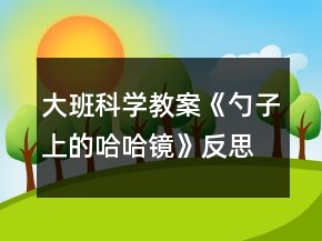 大班科學(xué)教案《勺子上的哈哈鏡》反思