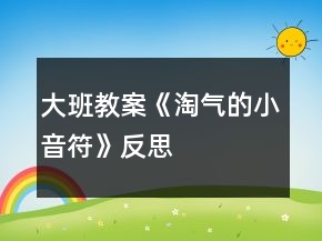大班教案《淘氣的小音符》反思