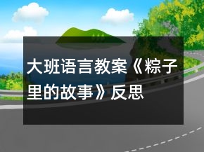 大班語言教案《粽子里的故事》反思