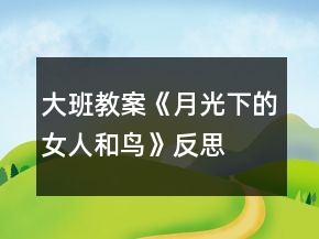大班教案《月光下的女人和鳥》反思