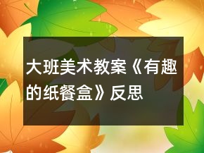 大班美術(shù)教案《有趣的紙餐盒》反思