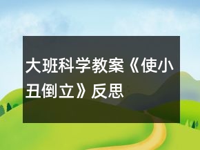 大班科學(xué)教案《使小丑倒立》反思