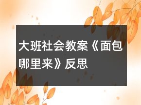 大班社會教案《面包哪里來》反思
