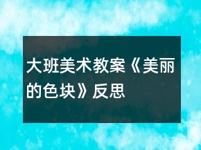 大班美術(shù)教案《美麗的色塊》反思