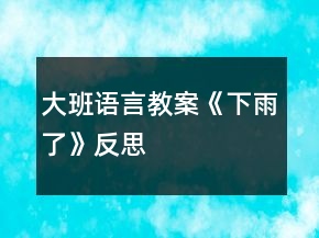 大班語言教案《下雨了》反思
