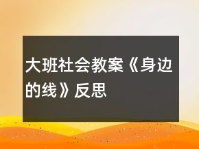 大班社會(huì)教案《身邊的線》反思