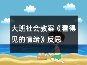 大班社會(huì)教案《看得見的情緒》反思