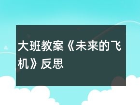 大班教案《未來(lái)的飛機(jī)》反思