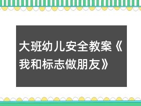 大班幼兒安全教案《我和標志做朋友》反思