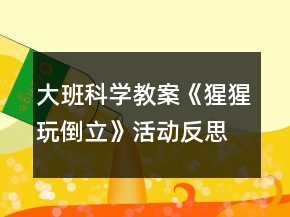 大班科學(xué)教案《猩猩玩倒立》活動(dòng)反思