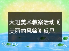 大班美術(shù)教案活動(dòng)《美麗的風(fēng)箏》反思