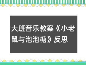 大班音樂(lè)教案《小老鼠與泡泡糖》反思