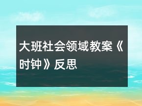 大班社會領(lǐng)域教案《時鐘》反思