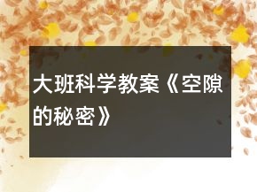 大班科學(xué)教案《空隙的秘密》