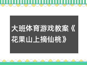 大班體育游戲教案《花果山上摘仙桃》反思