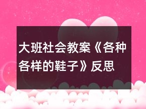大班社會(huì)教案《各種各樣的鞋子》反思