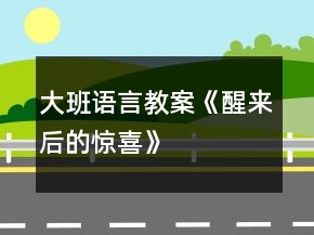 大班語言教案《醒來后的驚喜》