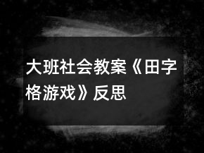 大班社會(huì)教案《田字格游戲》反思