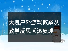 大班戶外游戲教案及教學(xué)反思《滾皮球》