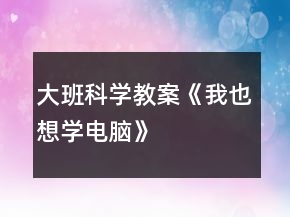 大班科學(xué)教案《我也想學(xué)電腦》