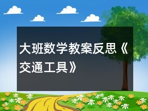 大班數(shù)學(xué)教案反思《交通工具》