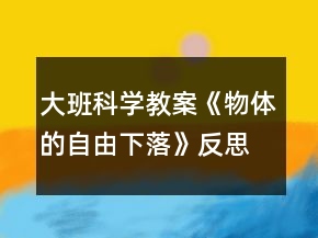 大班科學(xué)教案《物體的自由下落》反思