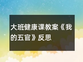 大班健康課教案《我的五官》反思