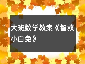 大班數(shù)學(xué)教案《智救小白兔》