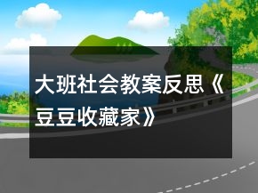 大班社會教案反思《豆豆收藏家》