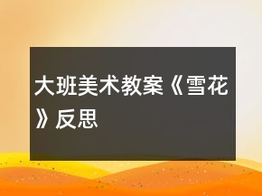 大班美術(shù)教案《雪花》反思