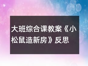 大班綜合課教案《小松鼠造新房》反思