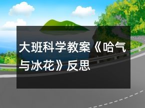 大班科學(xué)教案《哈氣與冰花》反思
