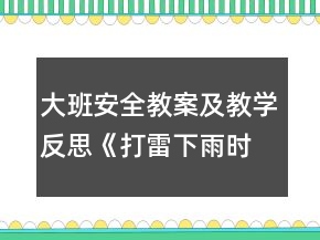 大班安全教案及教學(xué)反思《打雷下雨時(shí)》