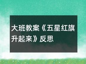 大班教案《五星紅旗升起來》反思