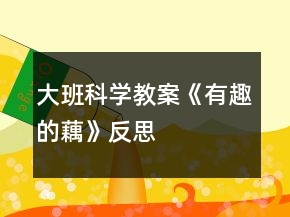 大班科學(xué)教案《有趣的藕》反思