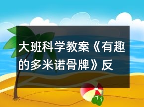 大班科學(xué)教案《有趣的多米諾骨牌》反思